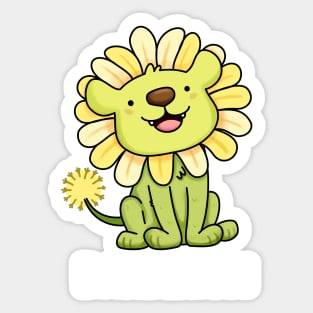 Dandelion Funny Lion puns are life Sticker